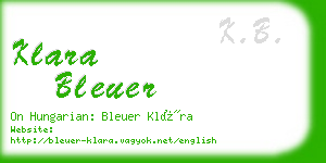 klara bleuer business card